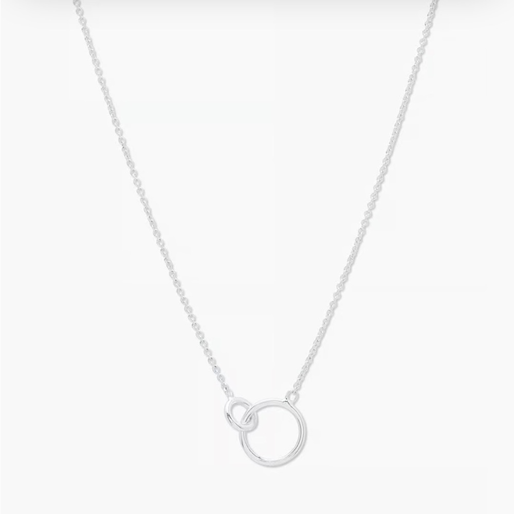 Gorjana silver plated, adjustable, interlocking, hoop, necklace